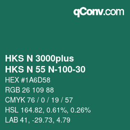 Color code: HKS N 3000plus - HKS N 55 N-100-30 | qconv.com