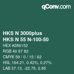 Color code: HKS N 3000plus - HKS N 55 N-100-50 | qconv.com