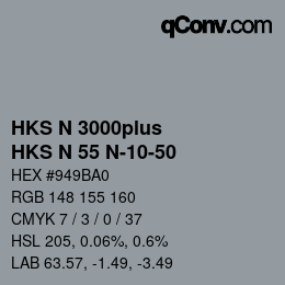 Código de color: HKS N 3000plus - HKS N 55 N-10-50 | qconv.com