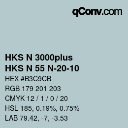 Código de color: HKS N 3000plus - HKS N 55 N-20-10 | qconv.com