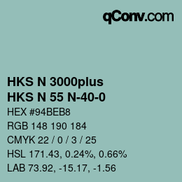 Color code: HKS N 3000plus - HKS N 55 N-40-0 | qconv.com