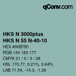 Color code: HKS N 3000plus - HKS N 55 N-40-10 | qconv.com