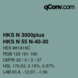 Código de color: HKS N 3000plus - HKS N 55 N-40-30 | qconv.com