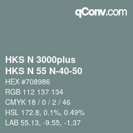 カラーコード: HKS N 3000plus - HKS N 55 N-40-50 | qconv.com