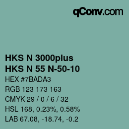 Color code: HKS N 3000plus - HKS N 55 N-50-10 | qconv.com