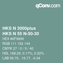 Color code: HKS N 3000plus - HKS N 55 N-50-30 | qconv.com