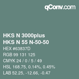 Código de color: HKS N 3000plus - HKS N 55 N-50-50 | qconv.com
