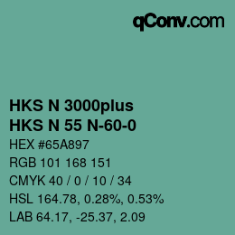 Color code: HKS N 3000plus - HKS N 55 N-60-0 | qconv.com