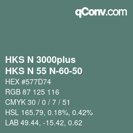 Code couleur: HKS N 3000plus - HKS N 55 N-60-50 | qconv.com