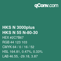 Código de color: HKS N 3000plus - HKS N 55 N-80-30 | qconv.com