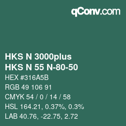 颜色代码: HKS N 3000plus - HKS N 55 N-80-50 | qconv.com