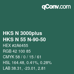 Código de color: HKS N 3000plus - HKS N 55 N-90-50 | qconv.com