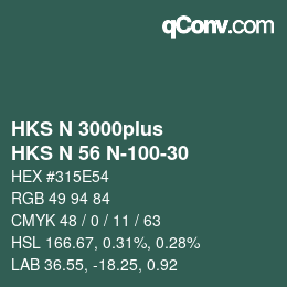 Farbcode: HKS N 3000plus - HKS N 56 N-100-30 | qconv.com