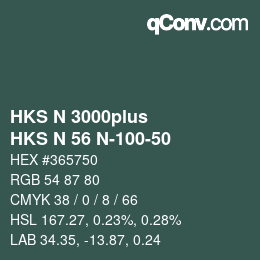 Código de color: HKS N 3000plus - HKS N 56 N-100-50 | qconv.com