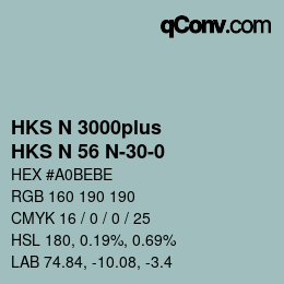 Color code: HKS N 3000plus - HKS N 56 N-30-0 | qconv.com