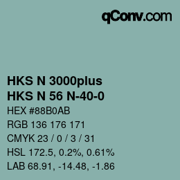 颜色代码: HKS N 3000plus - HKS N 56 N-40-0 | qconv.com