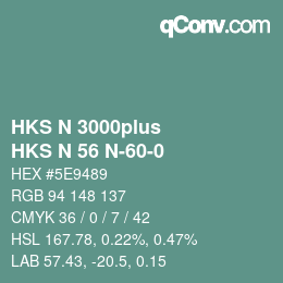 Color code: HKS N 3000plus - HKS N 56 N-60-0 | qconv.com