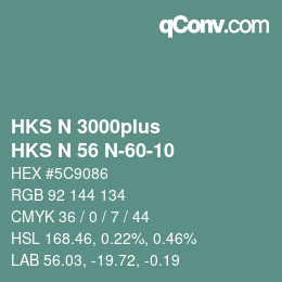 Color code: HKS N 3000plus - HKS N 56 N-60-10 | qconv.com