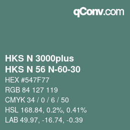Code couleur: HKS N 3000plus - HKS N 56 N-60-30 | qconv.com