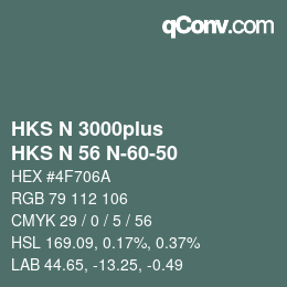 Farbcode: HKS N 3000plus - HKS N 56 N-60-50 | qconv.com