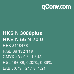 Color code: HKS N 3000plus - HKS N 56 N-70-0 | qconv.com
