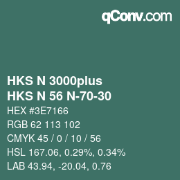 Code couleur: HKS N 3000plus - HKS N 56 N-70-30 | qconv.com