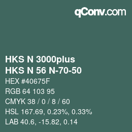 Color code: HKS N 3000plus - HKS N 56 N-70-50 | qconv.com