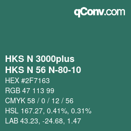 颜色代码: HKS N 3000plus - HKS N 56 N-80-10 | qconv.com