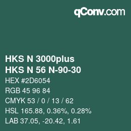 Code couleur: HKS N 3000plus - HKS N 56 N-90-30 | qconv.com
