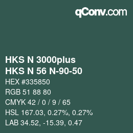 Color code: HKS N 3000plus - HKS N 56 N-90-50 | qconv.com