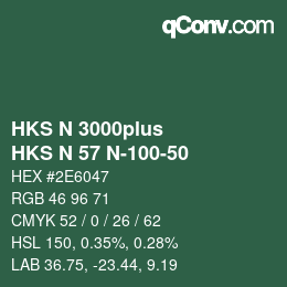 Código de color: HKS N 3000plus - HKS N 57 N-100-50 | qconv.com