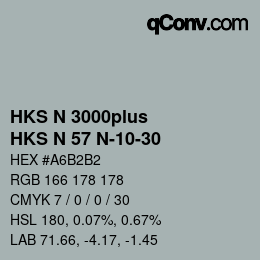 Color code: HKS N 3000plus - HKS N 57 N-10-30 | qconv.com