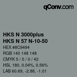 Código de color: HKS N 3000plus - HKS N 57 N-10-50 | qconv.com
