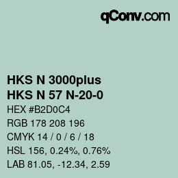 カラーコード: HKS N 3000plus - HKS N 57 N-20-0 | qconv.com