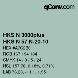 カラーコード: HKS N 3000plus - HKS N 57 N-20-10 | qconv.com