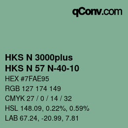 Color code: HKS N 3000plus - HKS N 57 N-40-10 | qconv.com