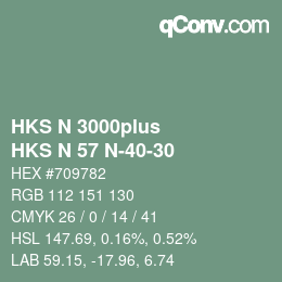 Farbcode: HKS N 3000plus - HKS N 57 N-40-30 | qconv.com