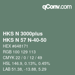 Code couleur: HKS N 3000plus - HKS N 57 N-40-50 | qconv.com
