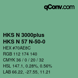 Color code: HKS N 3000plus - HKS N 57 N-50-0 | qconv.com