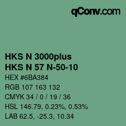 Color code: HKS N 3000plus - HKS N 57 N-50-10 | qconv.com