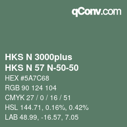 Farbcode: HKS N 3000plus - HKS N 57 N-50-50 | qconv.com