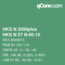 Color code: HKS N 3000plus - HKS N 57 N-60-10 | qconv.com