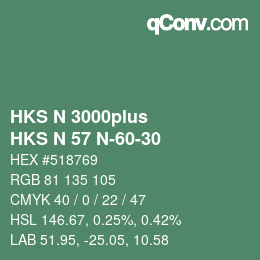 Color code: HKS N 3000plus - HKS N 57 N-60-30 | qconv.com