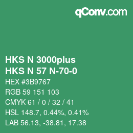 Color code: HKS N 3000plus - HKS N 57 N-70-0 | qconv.com