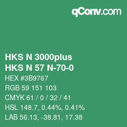 Code couleur: HKS N 3000plus - HKS N 57 N-70-0 | qconv.com