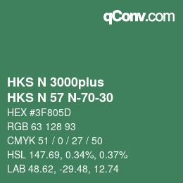 Farbcode: HKS N 3000plus - HKS N 57 N-70-30 | qconv.com