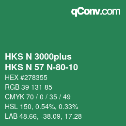 カラーコード: HKS N 3000plus - HKS N 57 N-80-10 | qconv.com