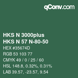 Código de color: HKS N 3000plus - HKS N 57 N-80-50 | qconv.com