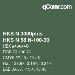 Color code: HKS N 3000plus - HKS N 58 N-100-30 | qconv.com