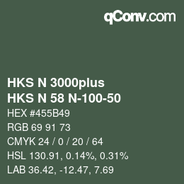 Color code: HKS N 3000plus - HKS N 58 N-100-50 | qconv.com